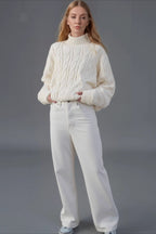 Cozy Half Neck Cable Sweater
