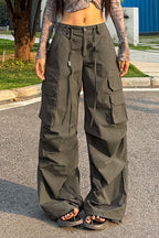 Military Green High-Waisted Cargo Pant