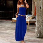 Olation Strapless Jersey Maxi Dress Navy