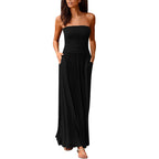 Olation Strapless Jersey Maxi Dress Black