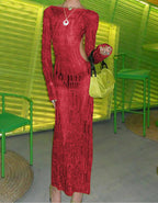 Knitted Cutout See Through Maxi Dress