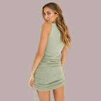 Gladys Effortless Sleeveless, Casual Rib Knit Mini Dress Elevated Occasion Wear
