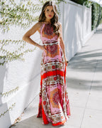 PREORDER Reina Printed Halter Maxi Dress