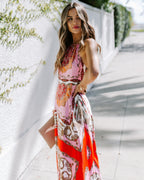 PREORDER Reina Printed Halter Maxi Dress