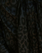 First Kiss Satin Embossed Leopard Tunic Black