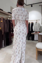 French Lace Floral Fitted Maxi Dress