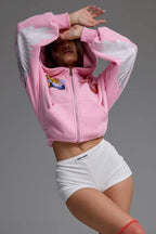 Motorcycle Graphic Zip Up Hoodie