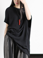 two piece set irregular shirt wide-leg pants dress