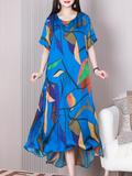 Stay Happy Round Neck A-line Dress