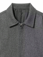 Autumn Minimalist Wool Blend Zip Lapel Jacket