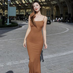 Casual Sleeveless High Waisted Slim Fit Camisole Long Dress