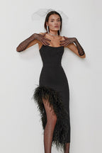 Ostrich Feather French Gown Prom Dress