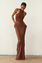 Cutout Sleeveless Slim Fit Maxi Dress