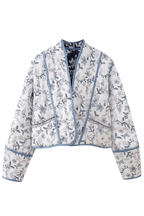 Stand Collar Reversible Quilted Cropped Jacket