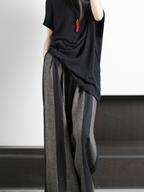 two piece set irregular shirt wide-leg pants dress