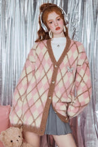 Vintage Argyle Mohair Cardigan