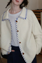 Iceland Blue Heavyweight Wool Cardigan