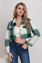 Casual Plaid Long Sleeve Jacket