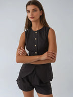 Always In Love Linen Sleeveless Vest