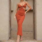 Hollow out cami maxi dress