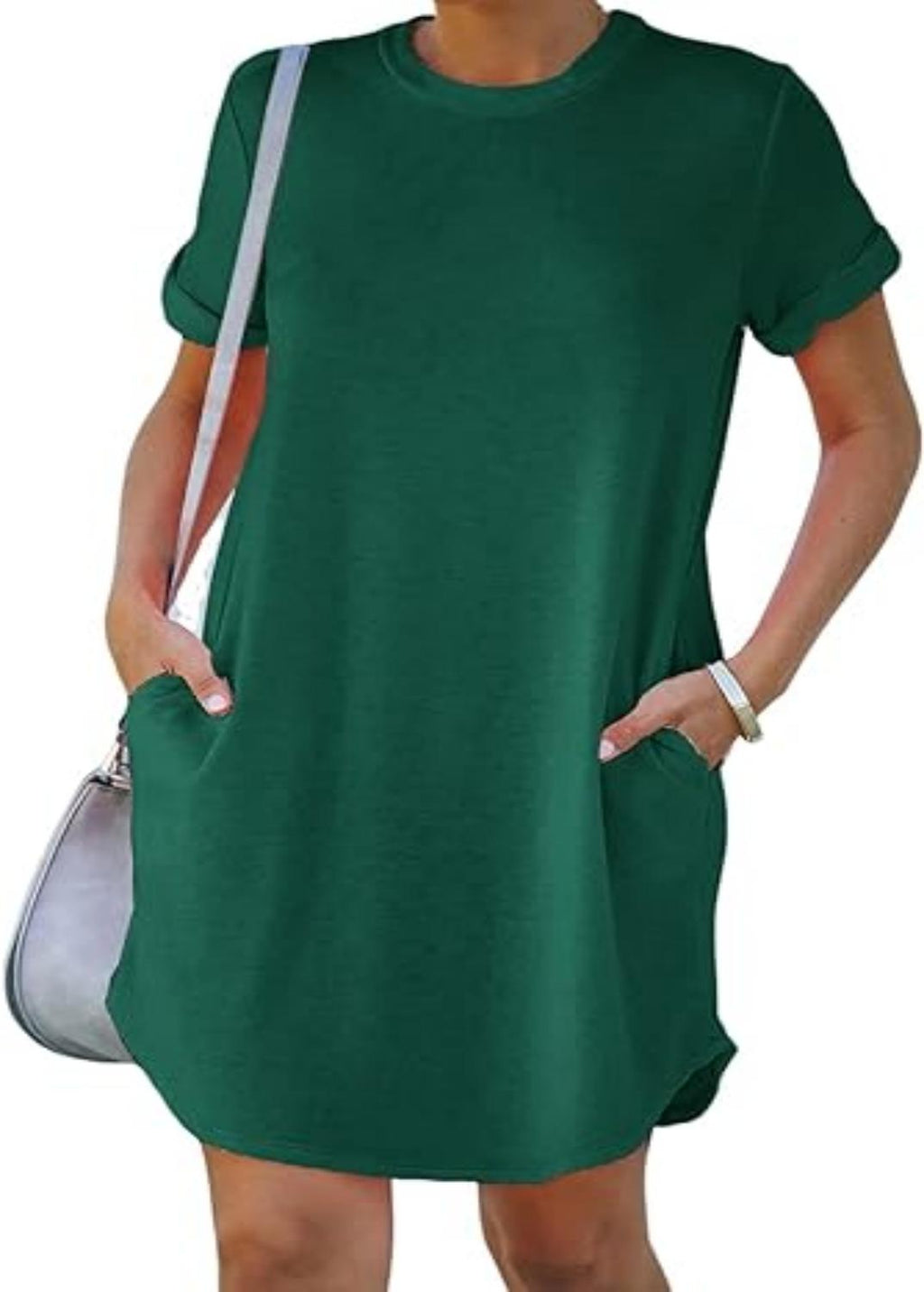Casual short-sleeved T-shirt dress with pockets