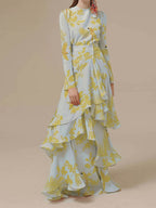 Irregular Long Dress With Ruffles