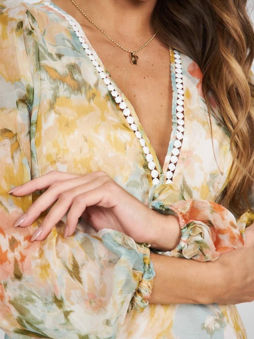Fleur Delicate Floral Print Midi Dress