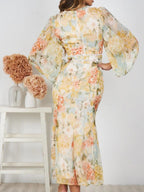Fleur Delicate Floral Print Midi Dress