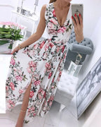 Julia Chic Sleeveless Beach Dress for Women with a Deep V Neck Premium Wardrobe Essential