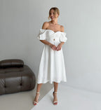 Fae Off Shoulder Dress White