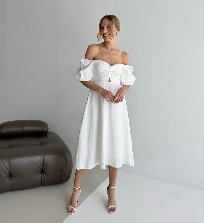 Fae Off Shoulder Dress White