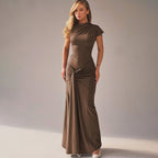 Dreamy Drape Maxi dress Brown
