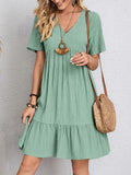 Malin Luxe V Neck Dress Chic Silhouette Collection