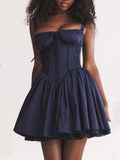 Eleanor - French Navy Corset Mini Dress