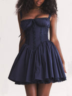 Eleanor French Navy Corset Mini Dress
