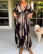 Yolanda Premium V Neck Dress Chic Silhouette Collection