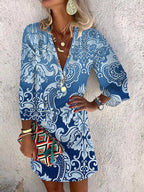 Breezy Blue Long Sleeve Mini Dress