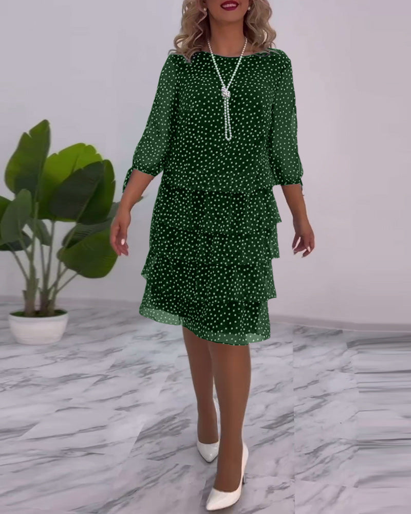 Verónica Chic Dress with Dot Print Silhouette Collection