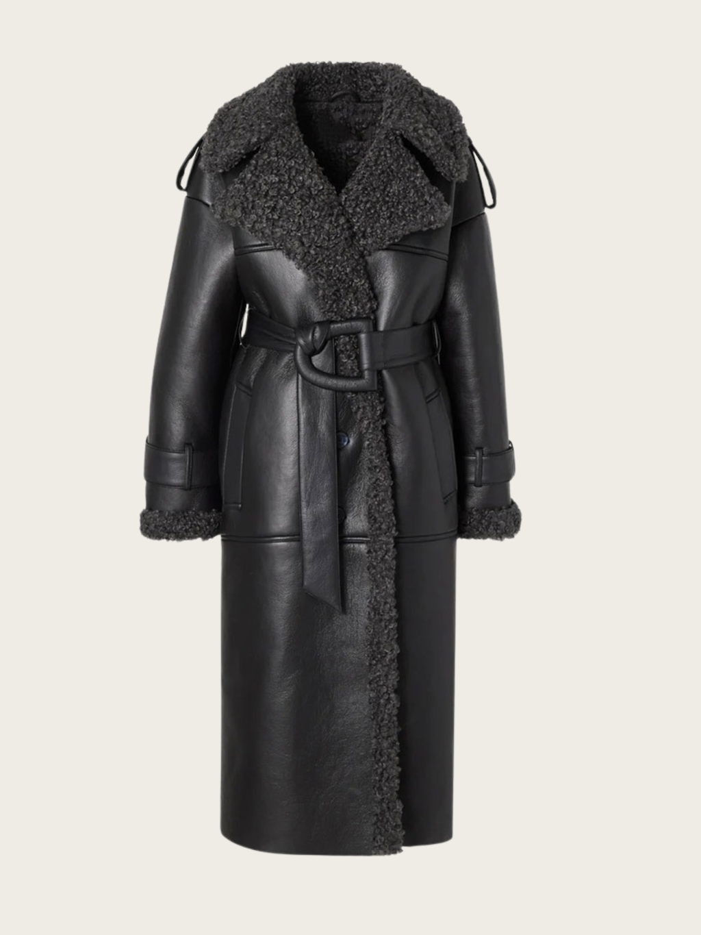 Aditri Faux Leather Tie Jacket