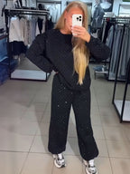 Sparkle Tracksuit Streetwear Lounge Set