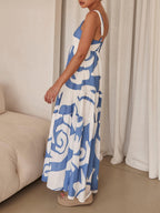 Bohemian Geometric Print Maxi Dress