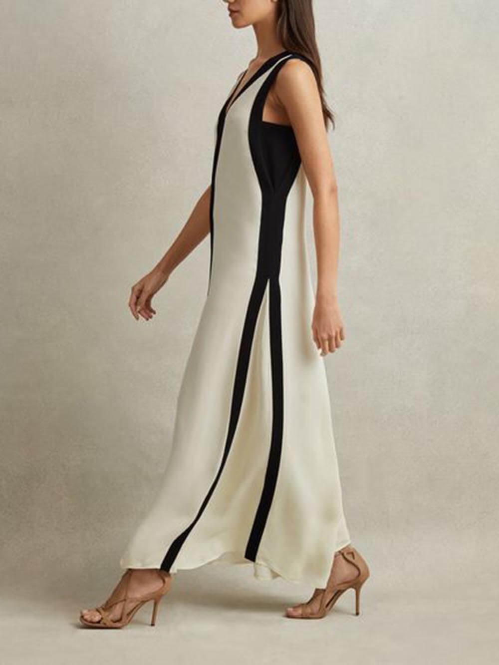 Reversible Style Colorblock A - Line Maxi Dress