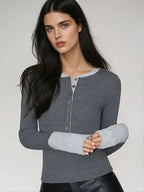 Modern Classic Contrast Cuff Henley