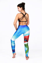 Christmas Sky Print Yoga Pants