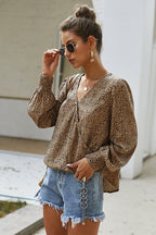 Draw You Close Printed Long Sleeve Wrap Top - 2 Colors