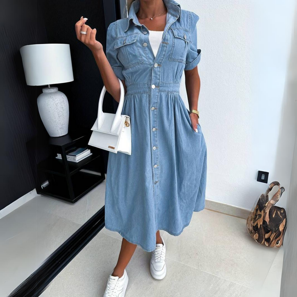 Basilia Denim Dress for Women Versatile Daily Pick