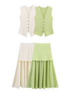 Renee Button Midi Skirt Set