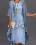 Olga Elevated Two Piece Chiffon Dress Occasion Wear