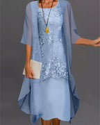 Olga Elevated Two Piece Chiffon Dress Occasion Wear
