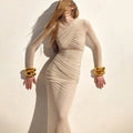Bruna Mesh Dress Beige